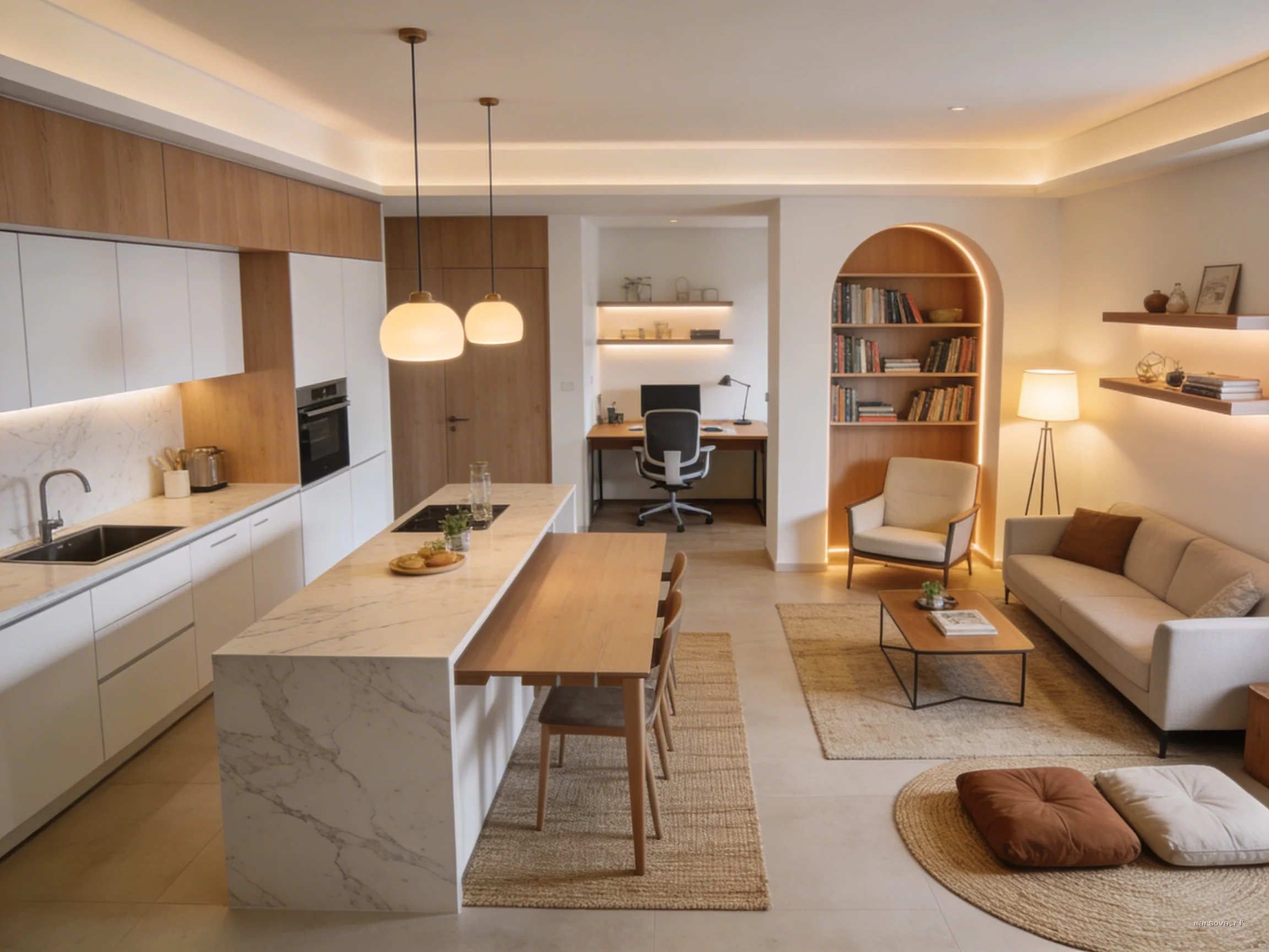 Кухня-гостиная 20 кв м: 7 приемов зонирования и секреты дизайна от профи