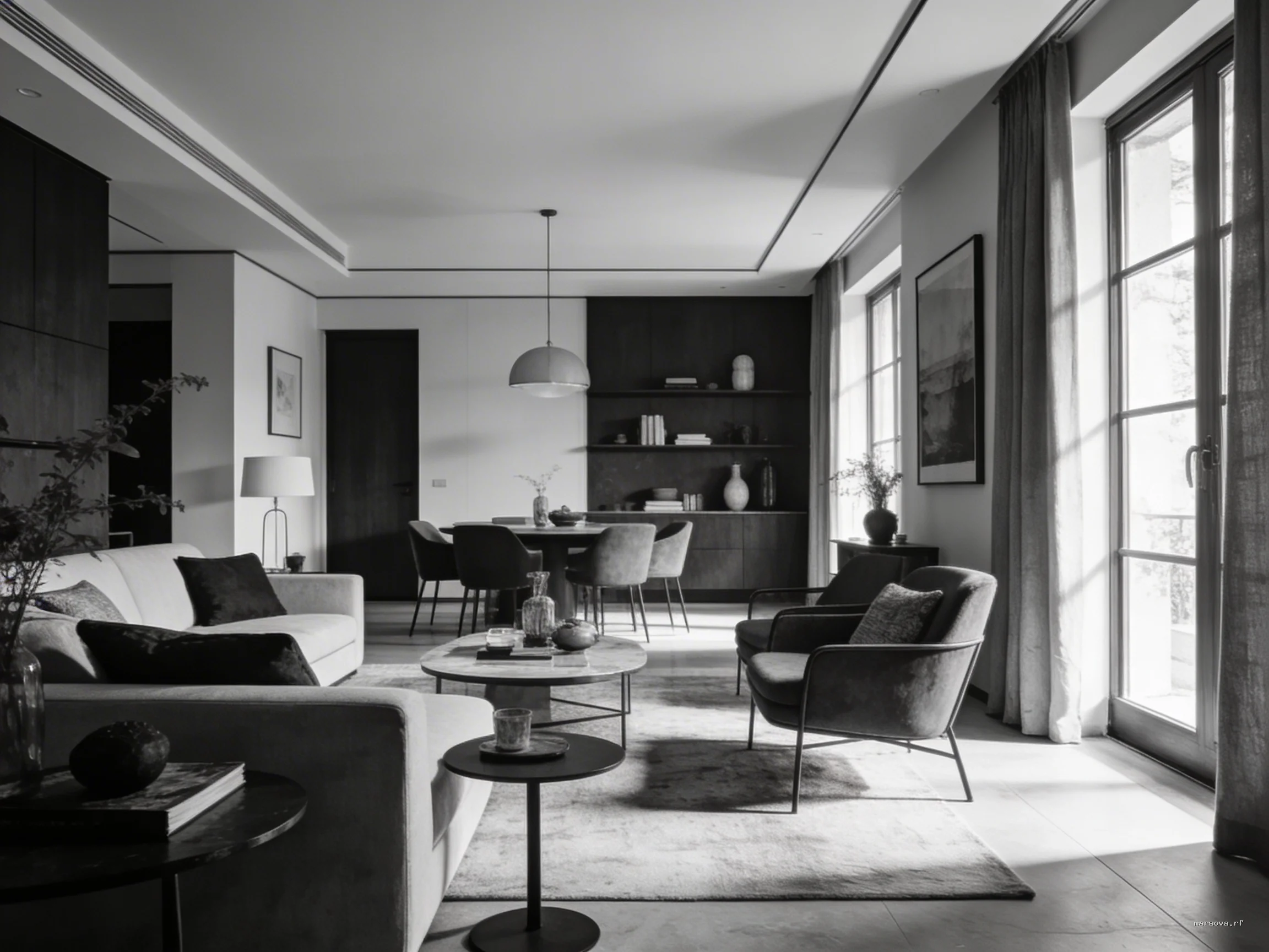Монохромный интерьер: искусство растворения мебели
