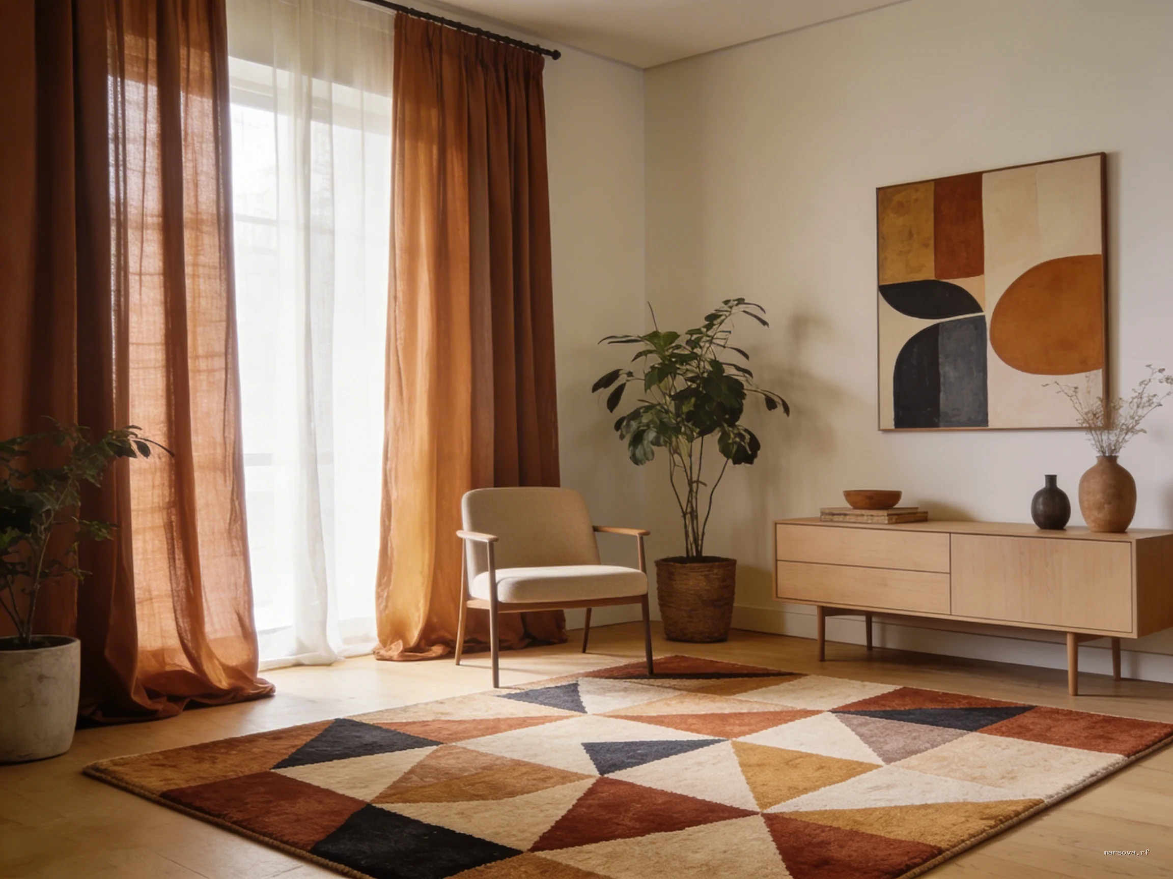 Текстильный ансамбль: ковры и шторы как фундамент уюта