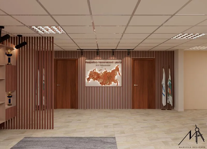 Здание завода, визуализация холла